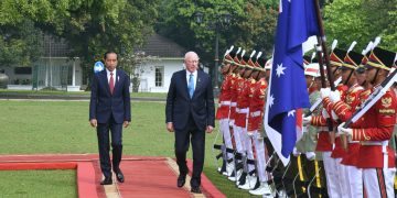 Presiden Jokowi menerima kunjungan resmi Gubernur Jenderal Australia David Hurley, di Istana Kepresidenan Bogor, Jawa Barat, Jumat (17/05/2024) pagi. (Foto: Humas Setkab/Oji)