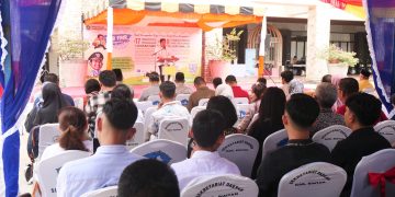 Bupati Bintan, Roby Kurniawan saat memberikan sambutan pada pembukaan job fair 2024, foto: MCBintan/detak.media