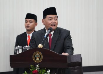 Pjs Bupati Blitar, Jumadi, saat memberikan sambutan di