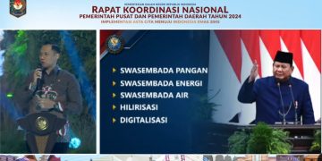 Rapat Koordinasi Nasional Pemerintah Pusat dan Pemerintah Daerah tahun 2024, Implementasi Asta Cita Menuju Indonesia Emas Tahun 2045, foto: MCBintan/detak.media