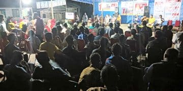 Suasana kampanye pasangan calon bupati Natuna nomor urut 1, Cen Sui Lan - Jarmin di Desa Belakang Gunung, Kelarik (foto : ist)