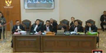 Cuplikan layar kegiatan sidang Pilkada 2024, di YouTube MK.